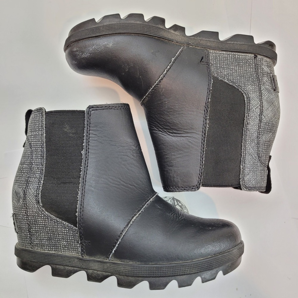 SOREL Joan of Arctic Wedge II‎ Chelsea Kids Boots Black NY1945-011 Size 1